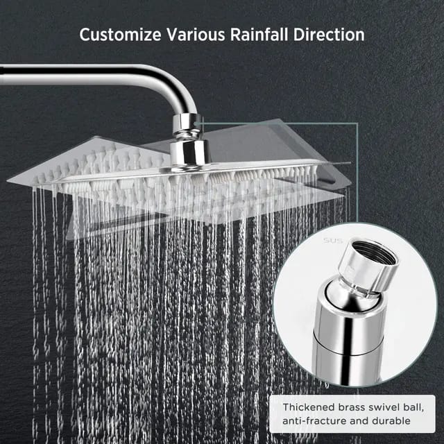 Rain Shower Head - 12'' Large Rainfall Shower Head Made of 304 Stainless Steel -.